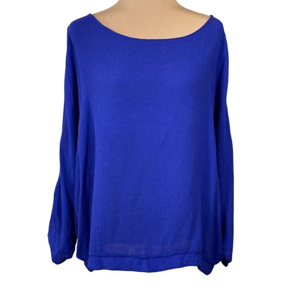 Soho Tops - Soho Top Tunic Split Sleeve Cobalt Blue Size XL Extra Large Blouse